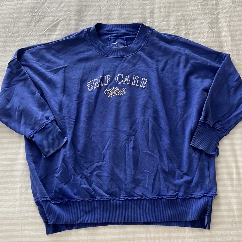 Aerie “self care club” oversized crewneck